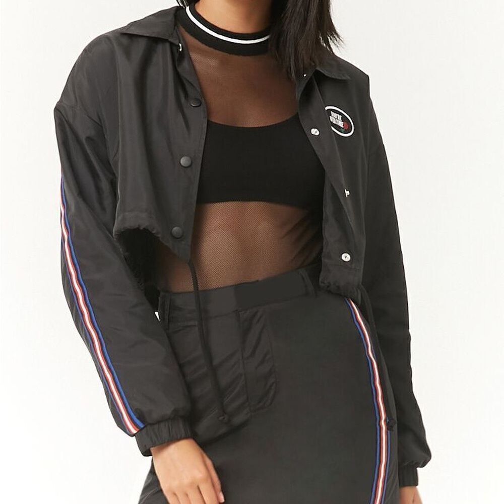 NWT Forever 21 Cropped Racer Jacket